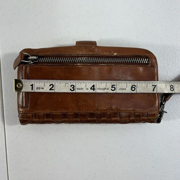 Valenca Holland Brown Woven Distressed Leather Wallet Credit Card ID Holder - Picture 12 of 13